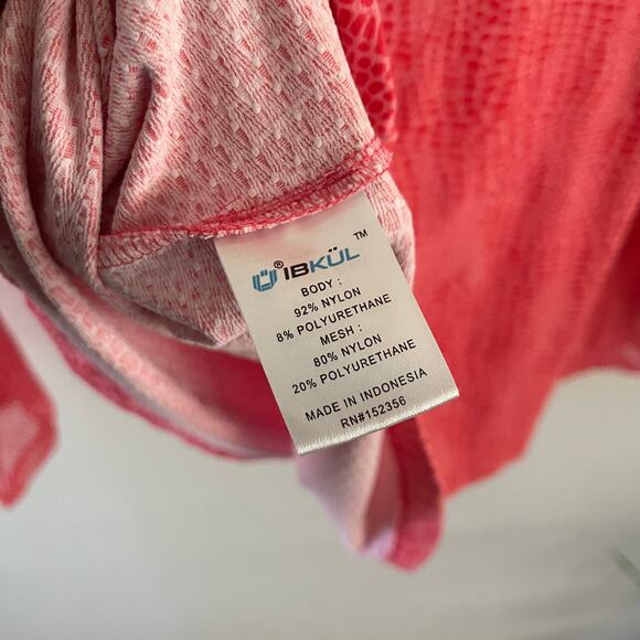 Ibkul Long Sleeve Sun Shirt Womens M Pink Animal Print UPF 50 Tennis Activewear - Picture 5 of 9